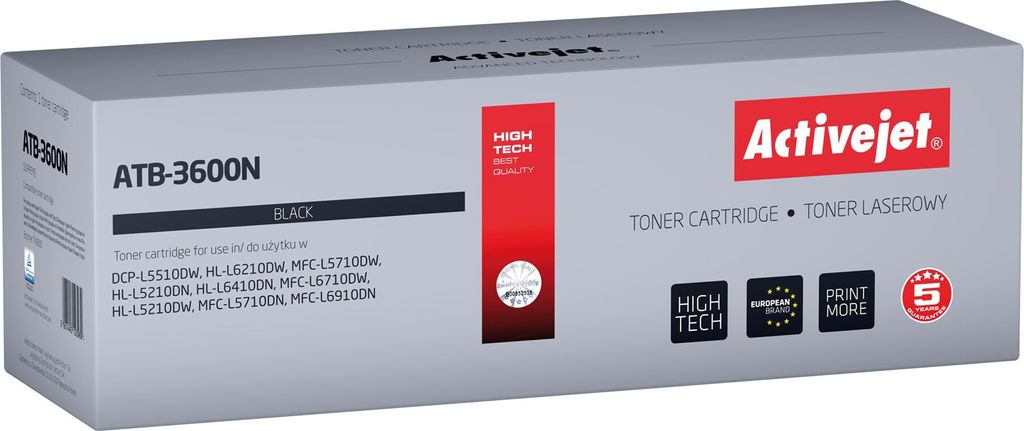 Activejet ATB-3600N Toner für Brother Drucker; Ersatz Brother TN3600; Supreme; 3000 Seiten; schwarz)