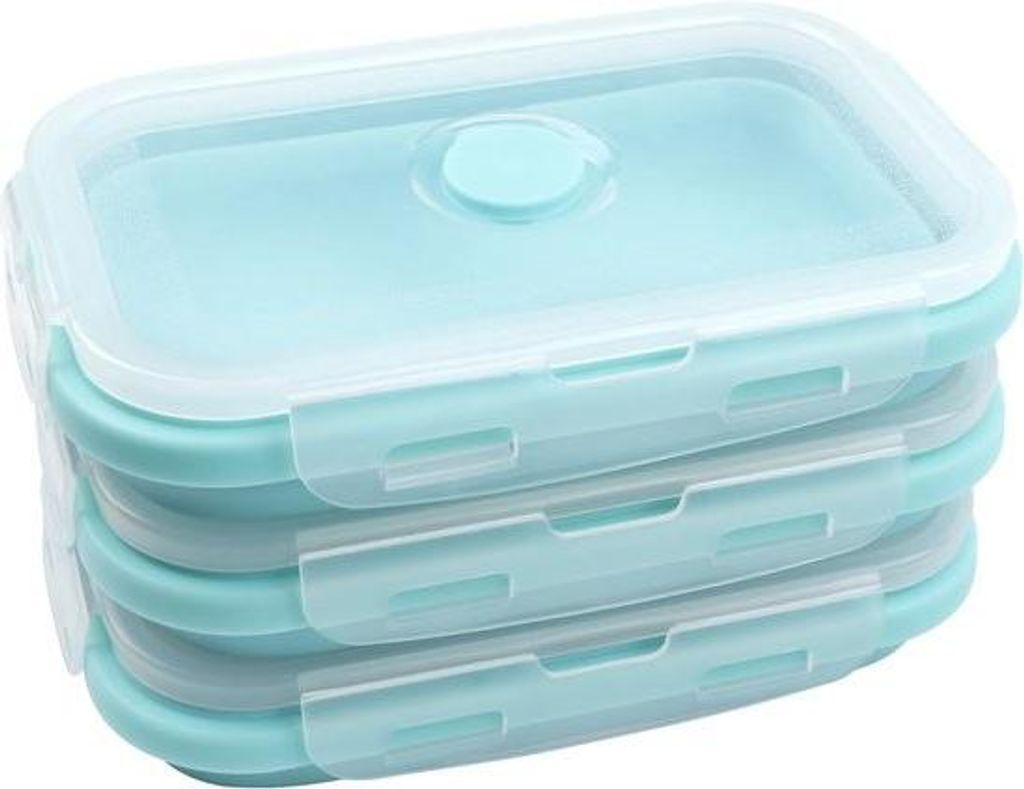 Faltbare Lunchbox - Auslaufsicher - 3-teilig - Silikon - 500 ml