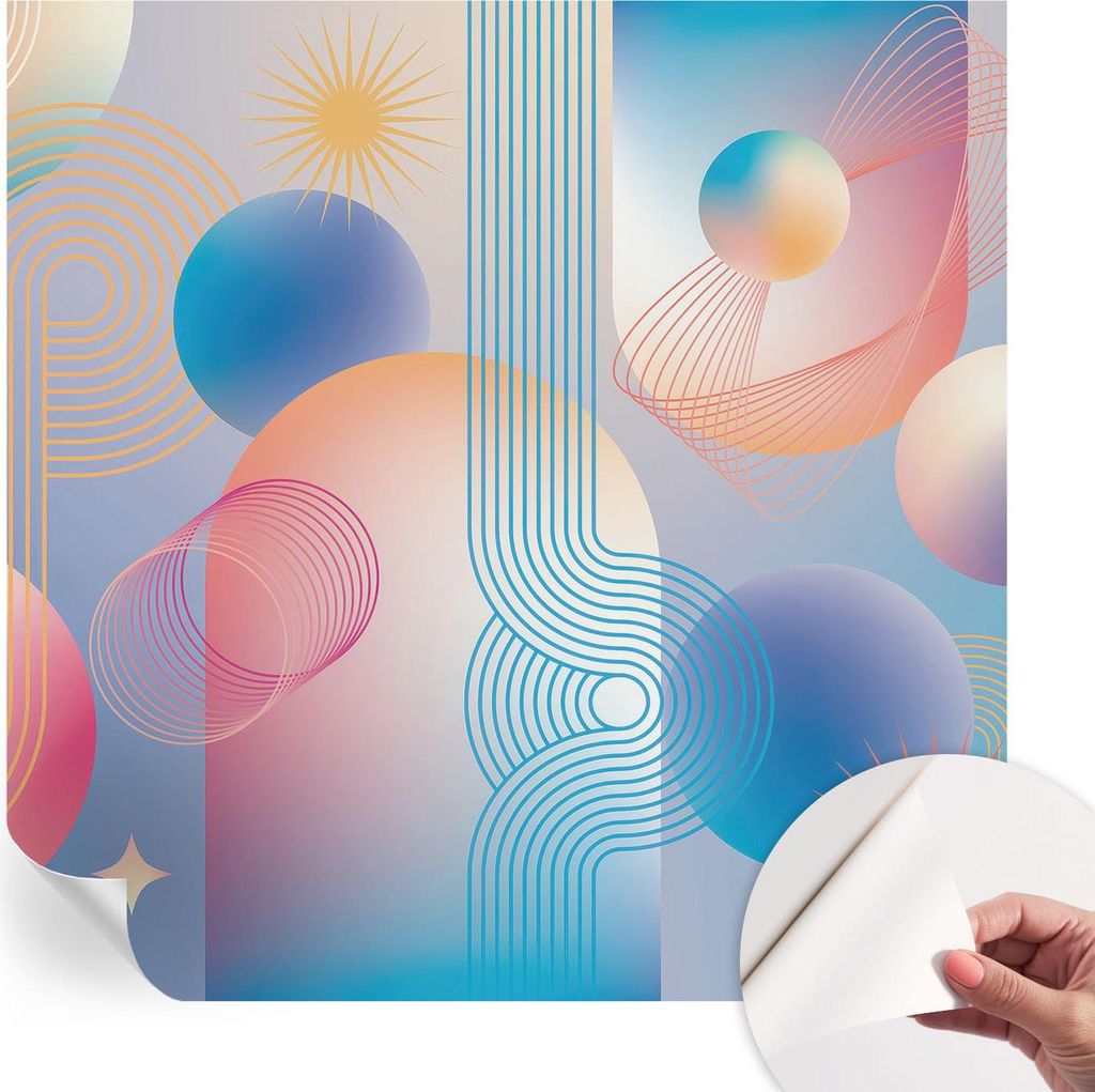 Selbstklebende Wandtapete - Dekorative Tapete für Wohnzimmer - Klebefolie für Wandbilder - Tapetenfolie für Wanddekoration - 250x250 cm - Farben...