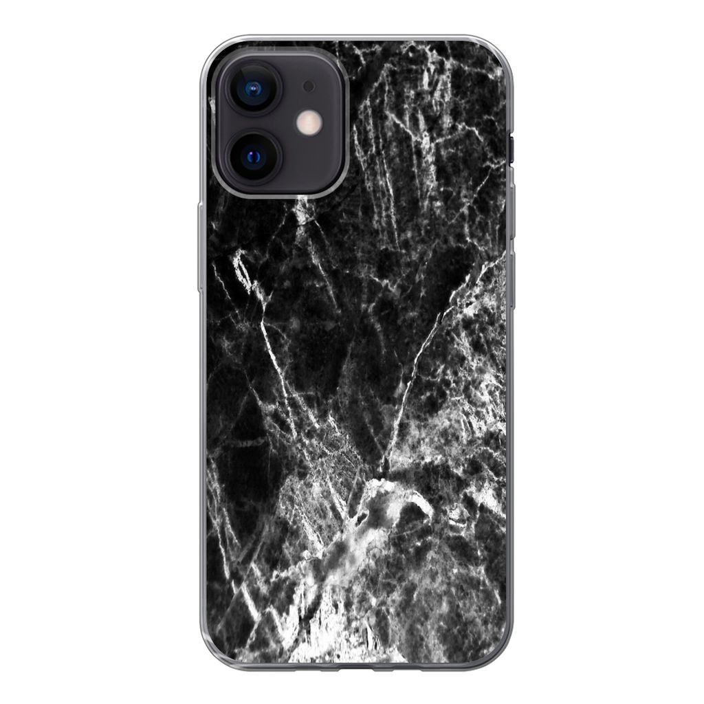 MuchoWow Handyhülle Schutzhülle Hülle für iPhone 12 Marmor - Stein - Luxus Silikon Softcase Handy Hülle - Schutzhülle