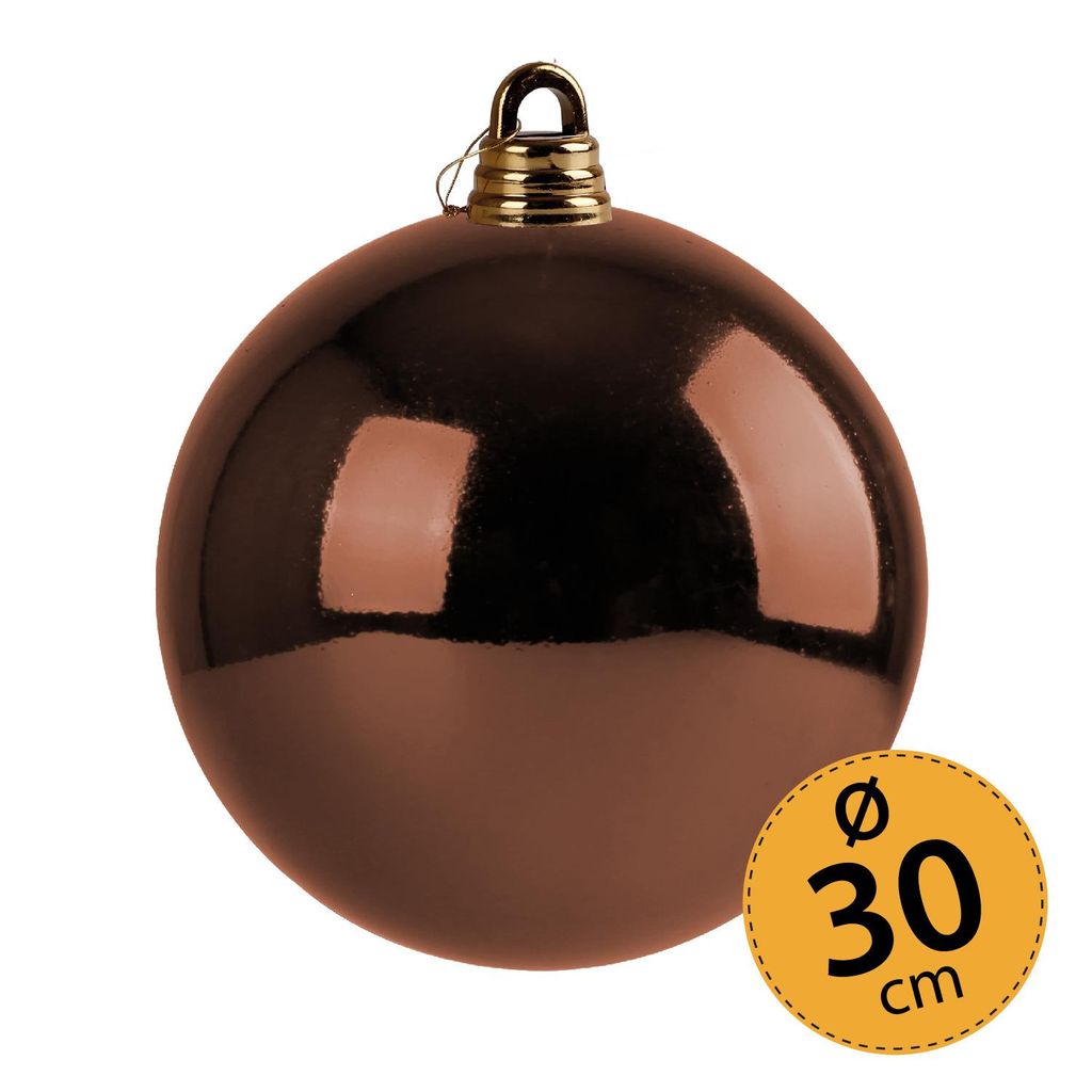 Christbaumkugel braun Weihnachtskugel 30 cm Baumschmuck Deko-Kugel glänzend