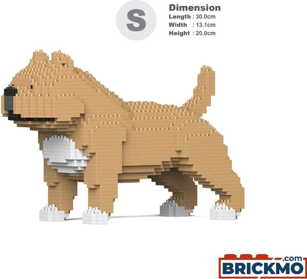 Puzzle 3D Chien American Bully en Briques JEKCA Sculpture DIY Taille M01