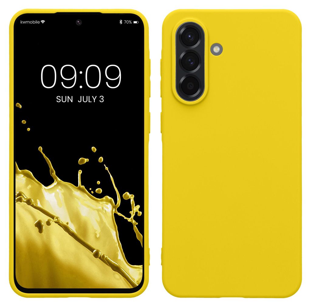 kwmobile Handyhülle für Samsung Galaxy A56 5G Hülle - TPU Case - Kabelloses Laden - Schutzhülle Cover in Strahlend Gelb