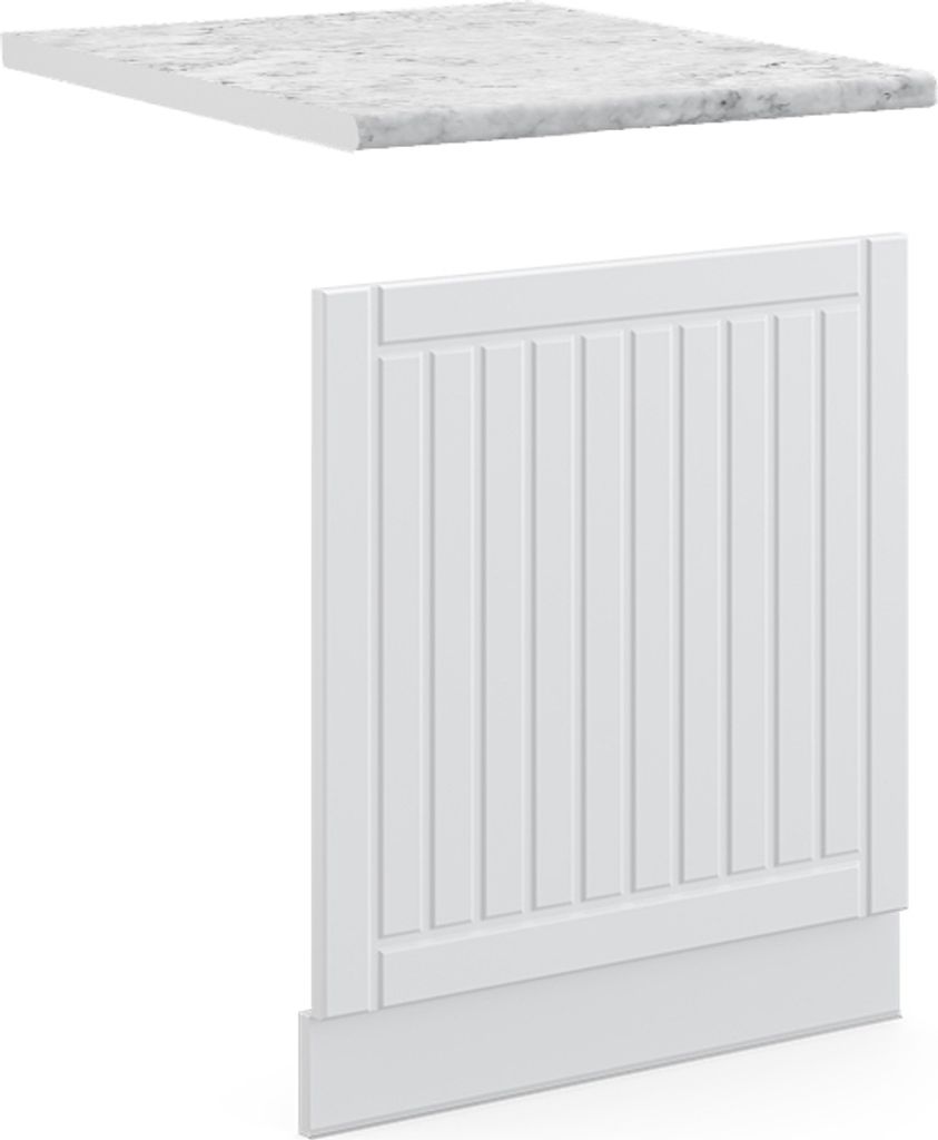 Frontblende Vicco Fame-Line Weiß Landhaus 60 cm , AP Marmor, Model 46708