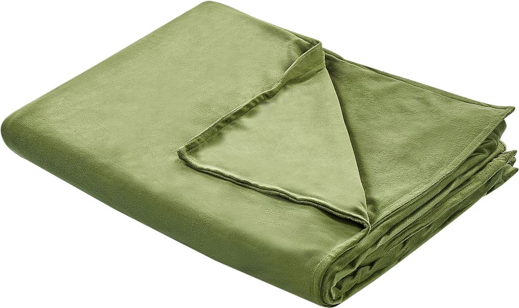 BELIANI Bezug für Gewichtsdecken Grün Minky-Stoffbezug 120 x 180 cm Flauschig Einfarbig Modern Ersatzbezug Therapiedeckenbezug mit Schlaufen
