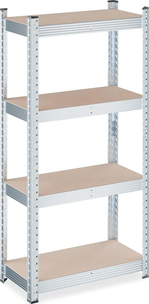 Étagère de Rangement Haute en Acier Gris avec Plateaux Réglables Rootz