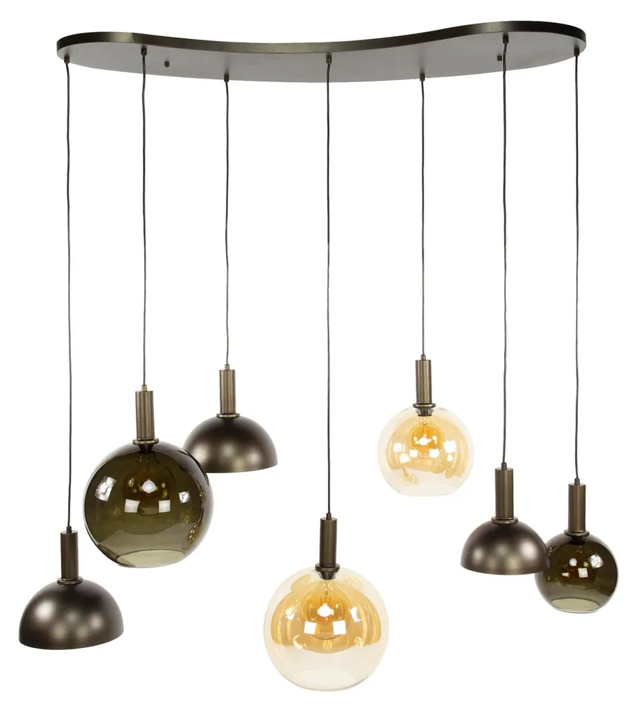 Grand luminaire de plafond Cluster marron et bronze 145 cm pour salon