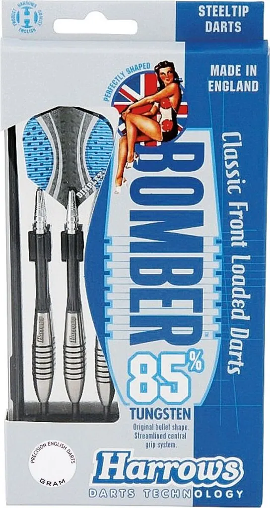 Fléchettes en Acier Harrows Bomber 25g pour Cible Traditionnelle
