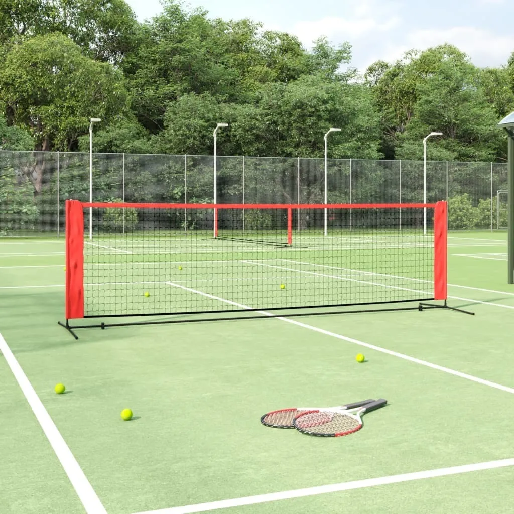 Filet de tennis en polyester avec structure stable noir et rouge