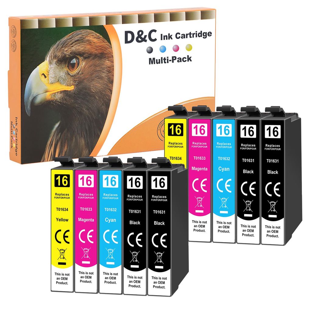 D&C 10x Druckerpatronen 16XL Kompatibel für Epson 16 XL Produktbild 