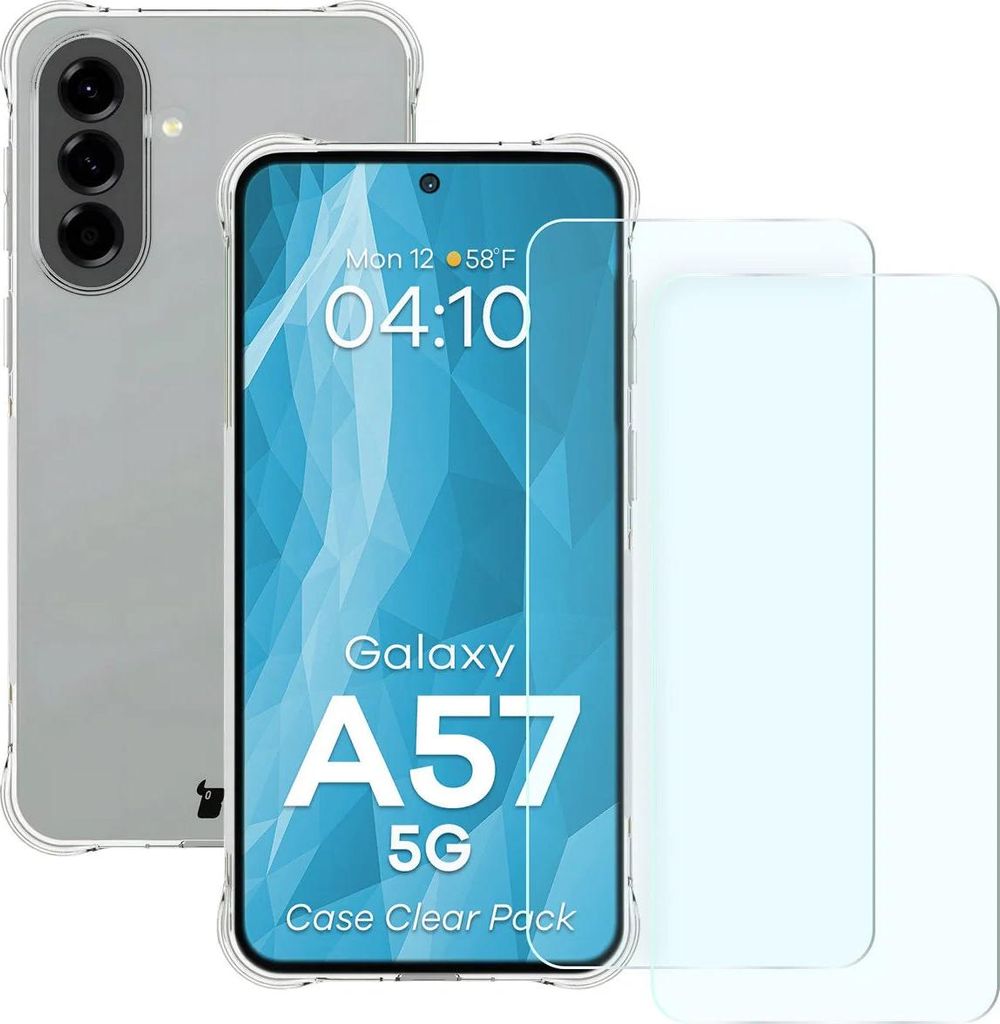 Schutzhülle + 2x gehärtetes Glas für Galaxy A57 5G, Bizon Produktbild 