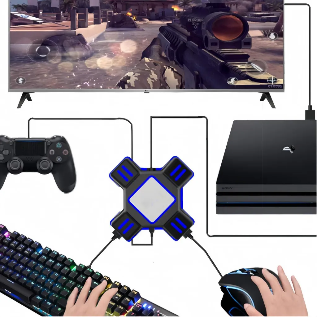 ZELURXX Adaptateur Clavier Souris pour Switch PS4 Xbox One Noir Compact