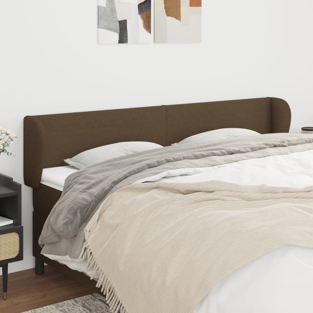 Maison Exclusive - Kopfteil mit Ohren Dunkelbraun 183x23x78/88 cm Stoff