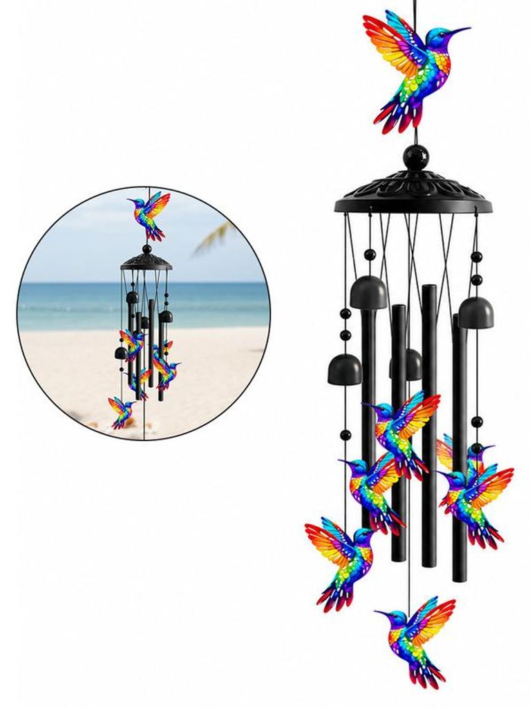 Windspiel Garten Metall 36 Zoll, Kolibri Windspiel mit Produktbild 