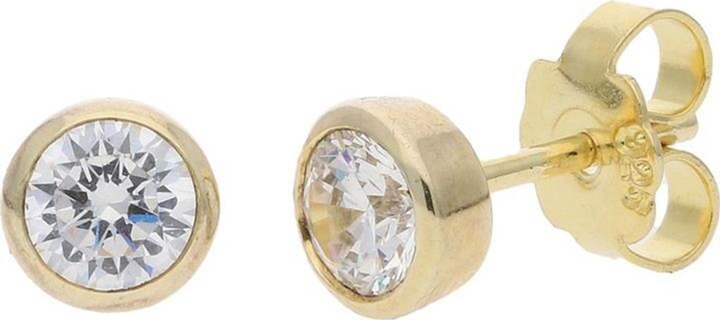 JuwelmaLux Ohrstecker 925/000 Sterling Silber vergoldet mit synth. Zirkonia JL30-06-2330
