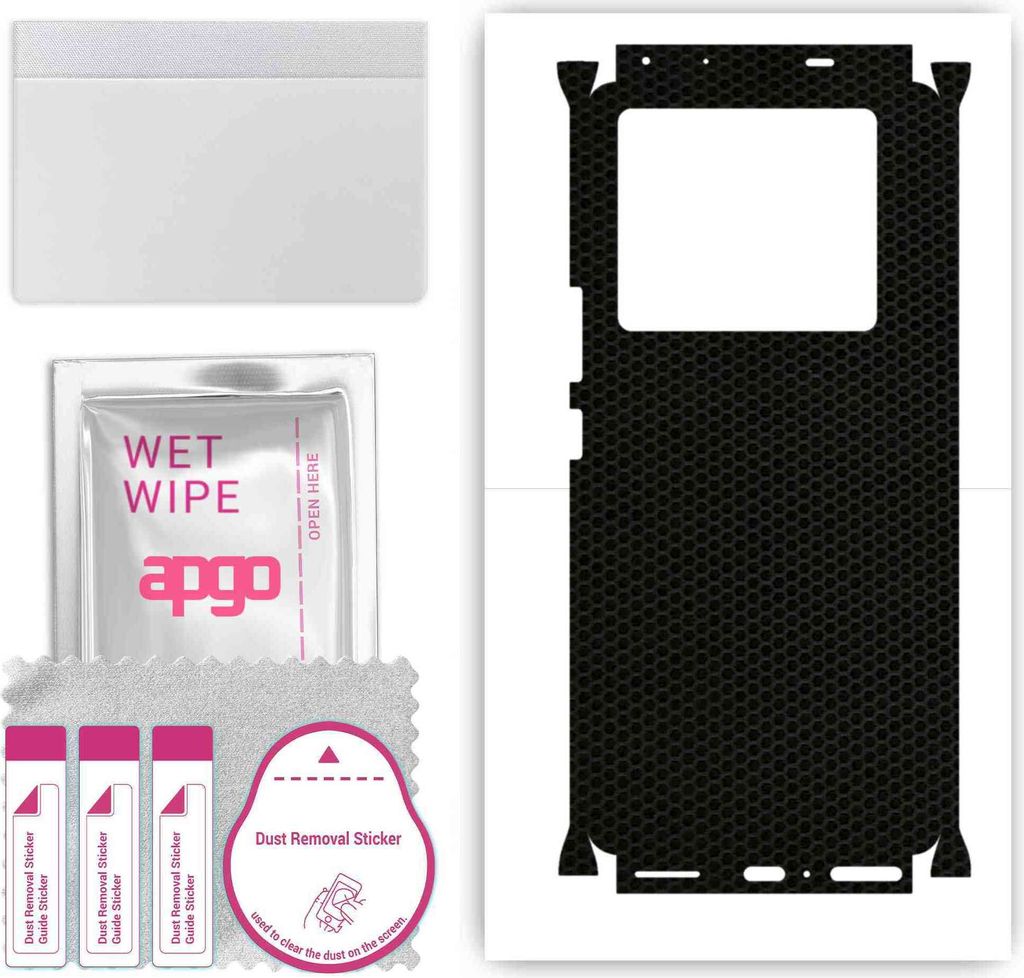 apgo Rückseite + Seiten Schutzfolie, Skin, kompatibel mit Infinix Note 40, Hinten Displayschutzfolie aus Vinylfolie, kratzfest, einfache Montage -...