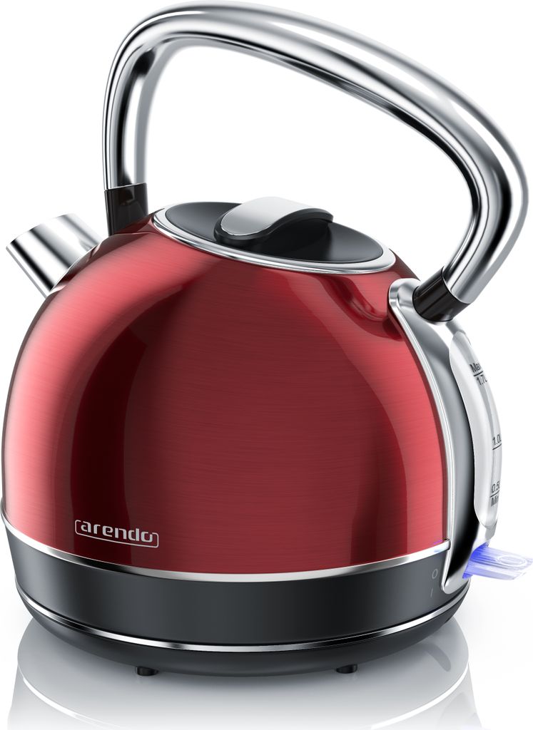 Arendo Retro Wasserkocher Edelstahl, Vintage Style, 1,7 L, Produktbild 