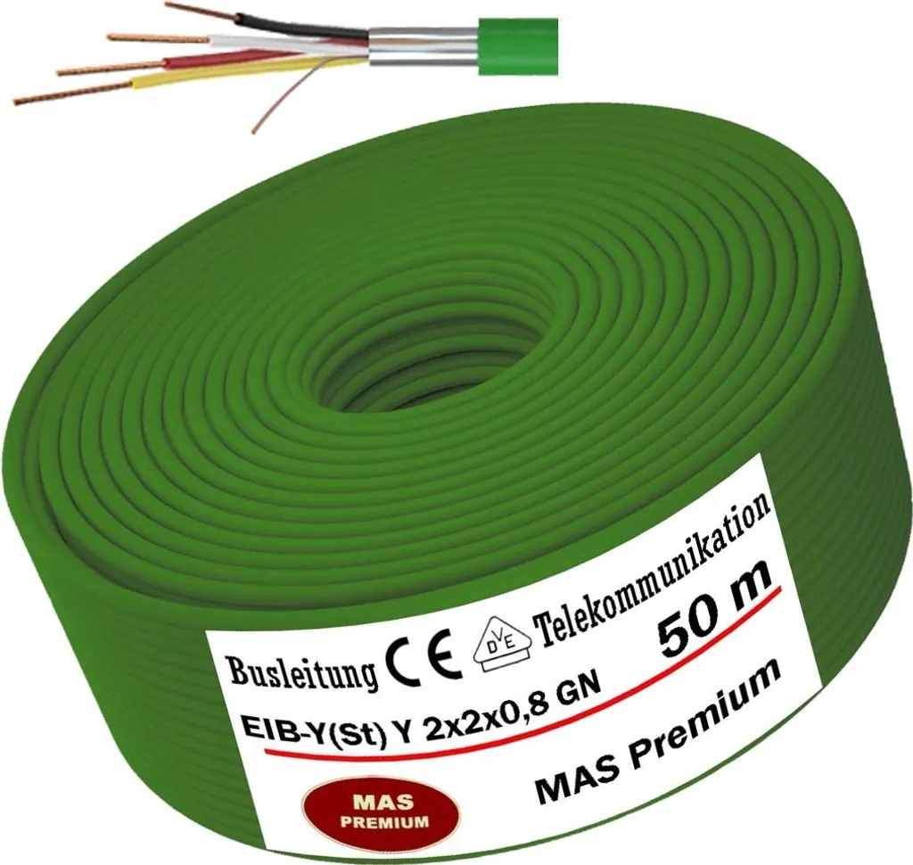 Cavo Bus Verde 50m KNX EIB-Y(St)Y 2x2x0,8 | Soluzione per Impianti Smart