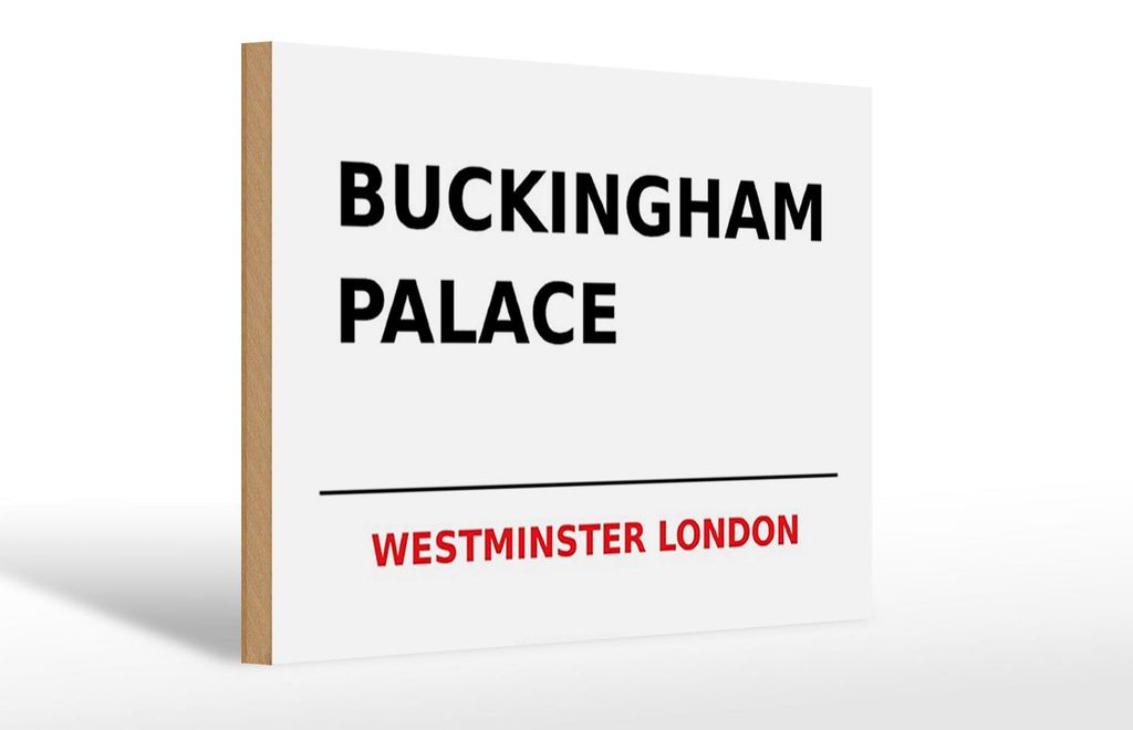 Holzschild London 30x20cm Street Buckingham Palace