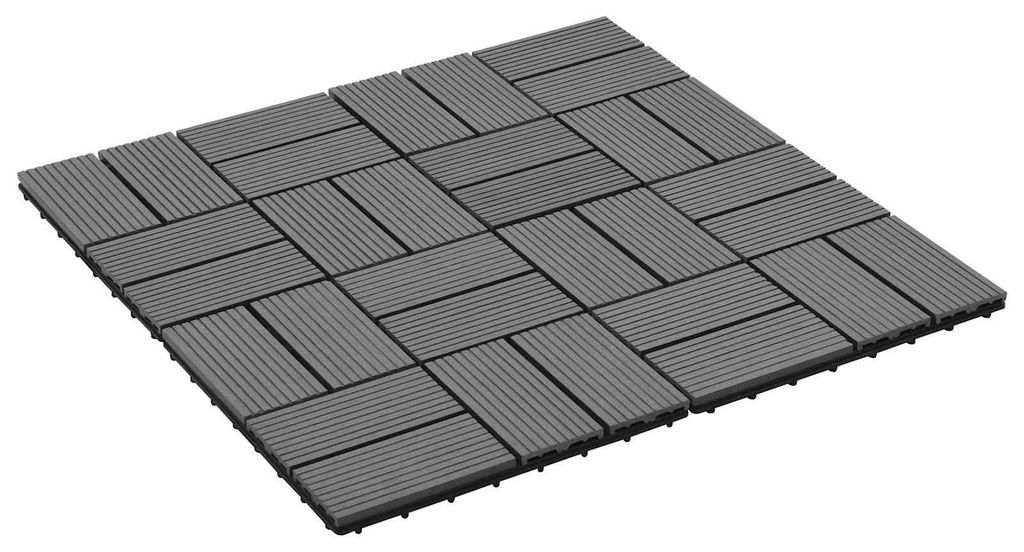 Best Möbel Terrassenfliese 11 pcs Moderne HOMMIE - langlebiges - Grau 30 x 30 cm WPC - Garten & Heimwerken designMöbel62249