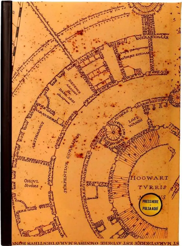 Cahier de notes Carte des Maraudeurs Lumineux Idée Cadeau Harry Potter