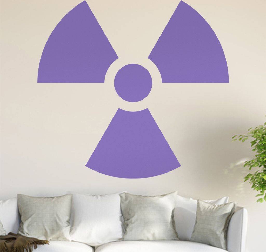 Radioaktiv Wandtattoo in 6 Größen - Wandaufkleber Wall Sticker - Dekoration, Küche, Wohnzimmer, Schlafzimmer, Badezimmer