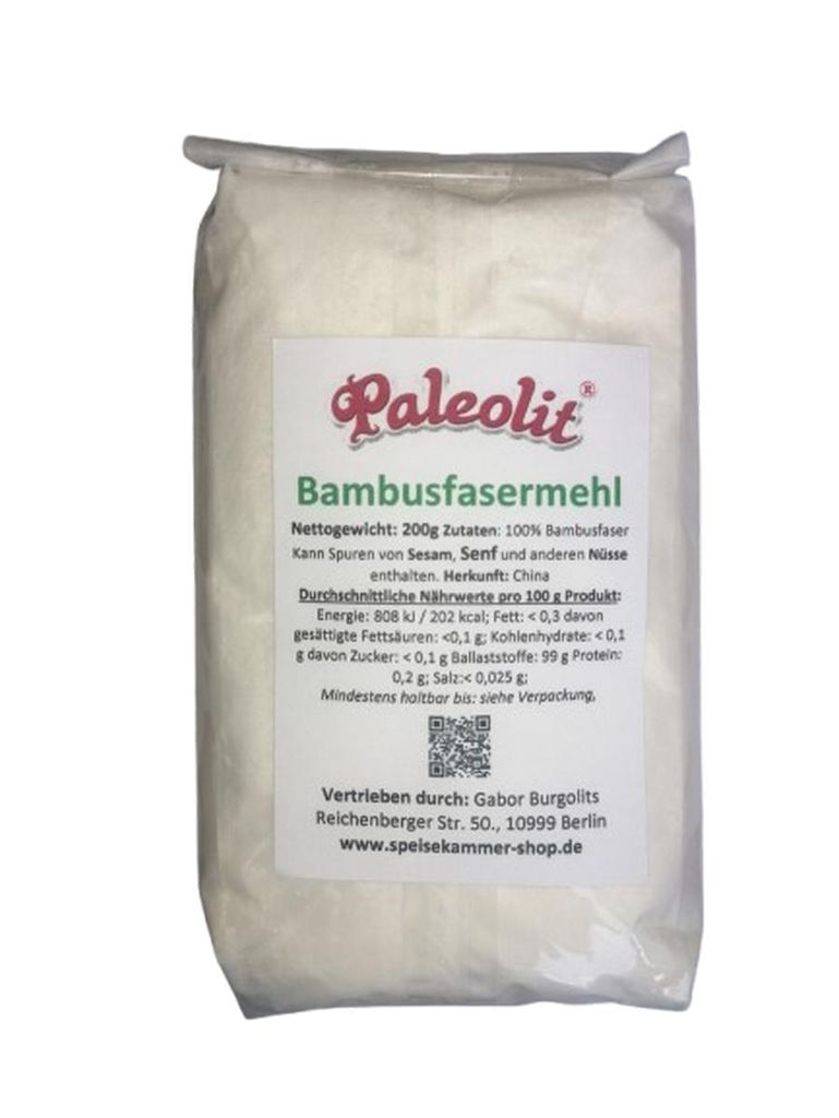Paleolit Bambusfasermehl Bambusfasern zum Backen 200g Produktbild 