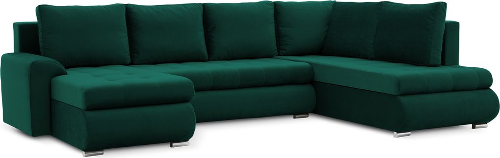 Ecksofa TOKIO II Pro mit Schlaffunktion - U-förmig -Bettkästen. Stoff: Kronos 19 Rechts (muster1)