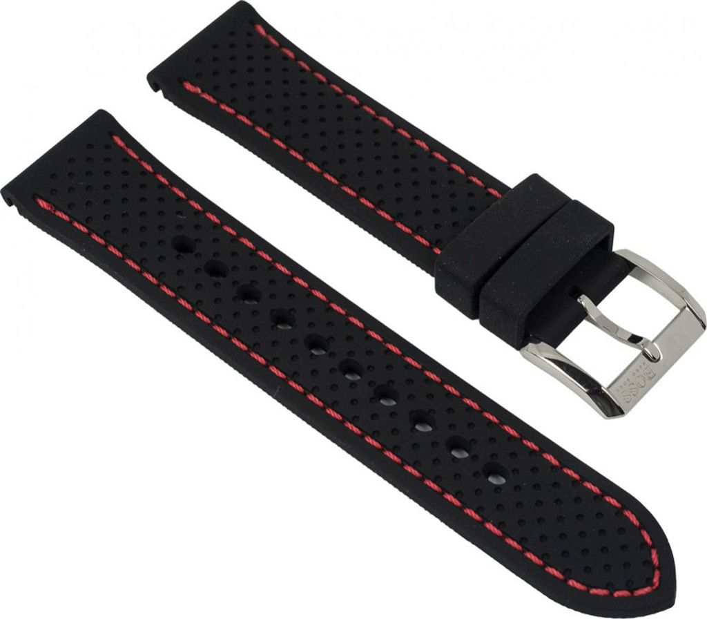 Hugo Boss Uhrenarmband 22mm Silikon schwarz 1513356 HB.87.1.14.2881