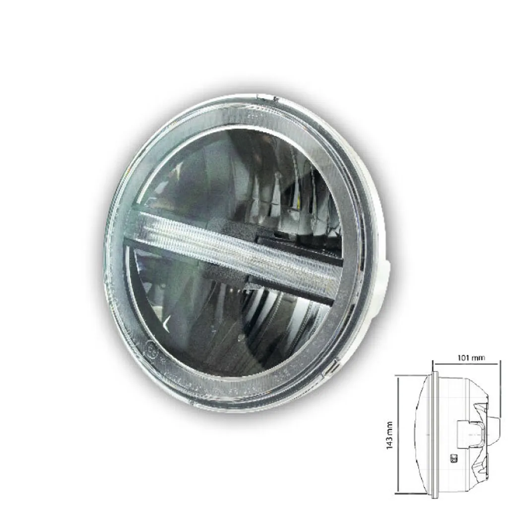 Insert de projecteur LED Horizon 5-3/4 avec TFL pour moto customisée