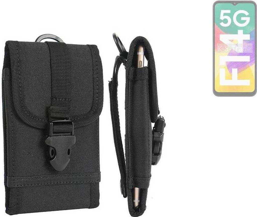 K-S-Trade Holster Handy Hülle kompatibel mit Samsung Galaxy F14 Holster Handytasche Gürtel Tasche Schutz Hülle Robust Outdoor schwarz
