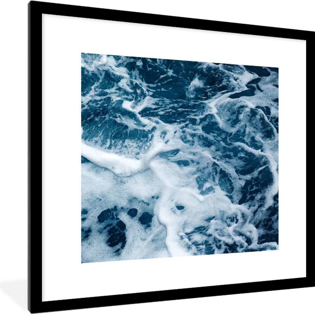 MuchoWow MuchoWow Gerahmtes Poster Golf - Wasser - Meer 40x40 cm - Poster mit zchwarzem Bilderrahmen - Poster - Plakat im Rahmen