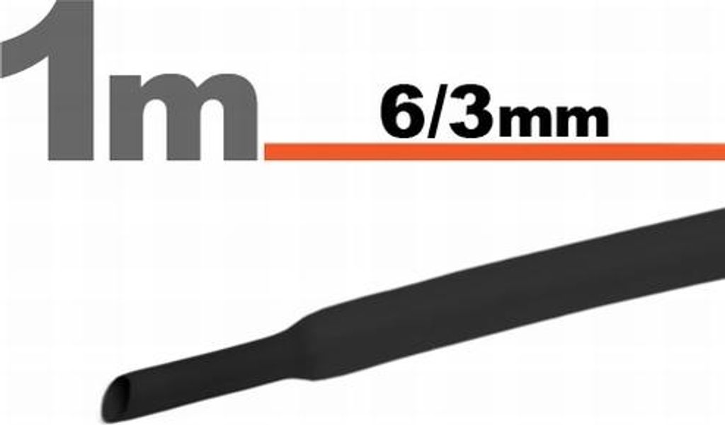 10 x 1 Meter Schrumpfschlauch Schwarz 6/3 mm – 10 Stück à 1 Meter – Schrumpfschlauch zur Isolierung und zum Kabelschutz – Geeignet für Ele...