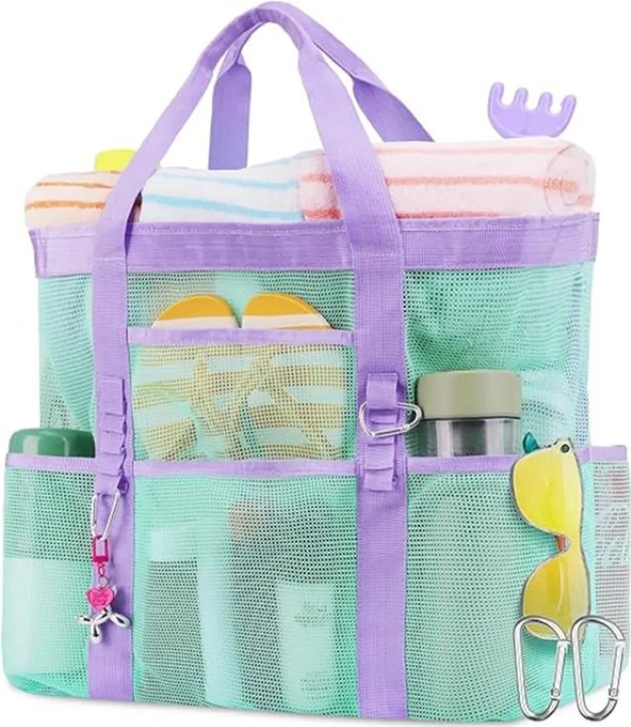 Borsa da Spiaggia Mesh INF Viola | Leggera, Pieghevole e Chic