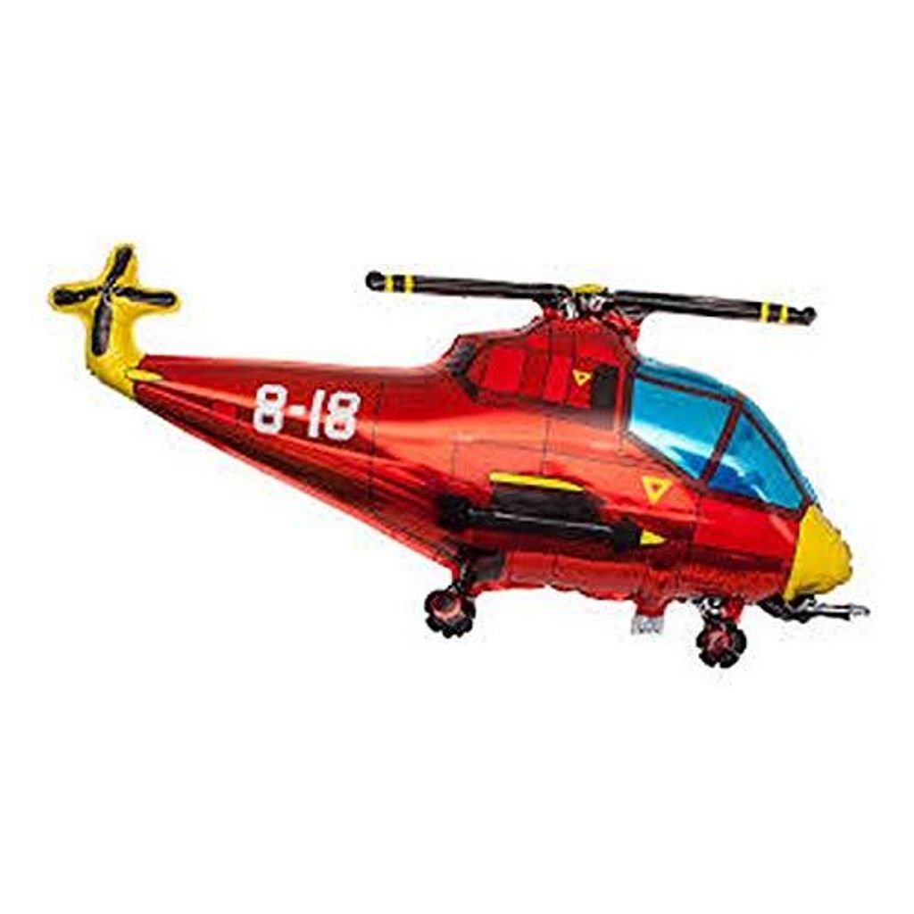 Ballonim Helikopter rot ca. 80cm Luftballons Folienballon Party Dekoration Geburtstag