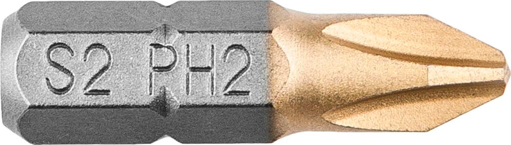 GRAPHITE - Graphite - Schraubenbits - 1/4" PH2 - 25mm - TIN (2 Stück) - EU -