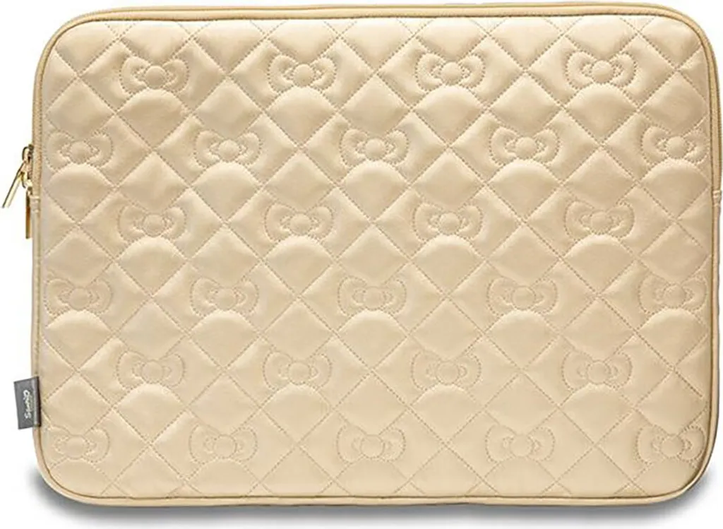 Pochette PC 14 pouces Hello Kitty Gold en Simili Cuir Matelassé Chic - 3