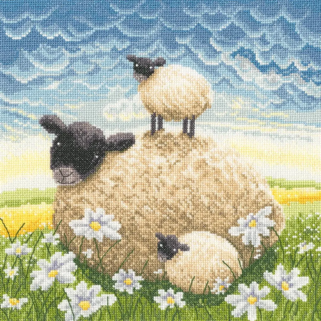 Projet broderie relaxant point de croix Double Trouble kit complet