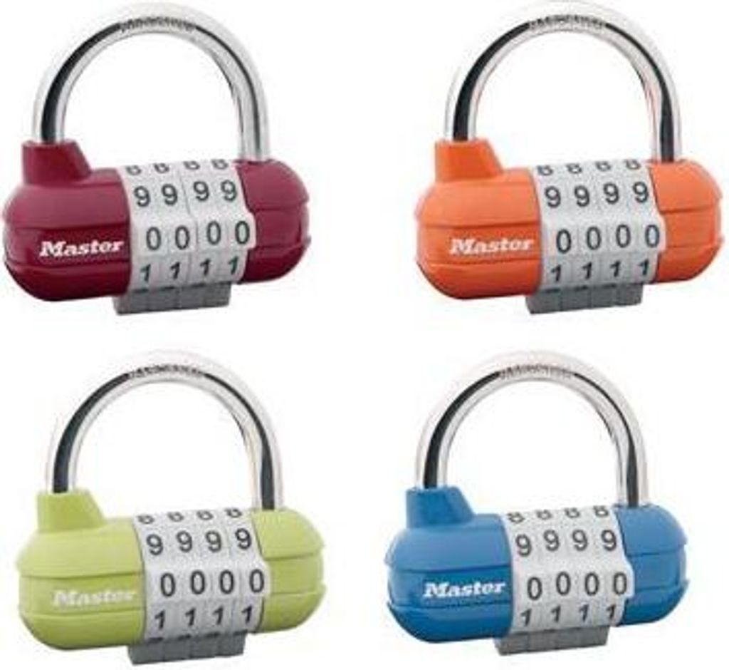 MASTER LOCK 64 mm breites Pro-Sportvorhngeschloss mit individuell einstellbarer Zahlenkombination; verschiedene Farben, Herkömmliches Vorhängesch...