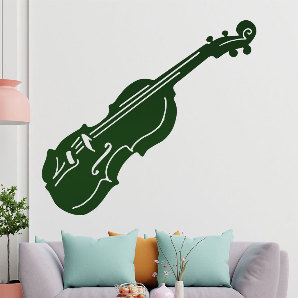 KIWISTAR Geige - Instrument Steichen Klassik Wandtattoo in 6 Größen - Wandaufkleber Wall Sticker - Dekoration, Küche, Wohnzimmer, Schlafzimmer, ...