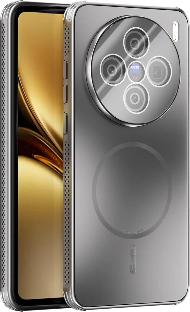 Cover magnetica per Vivo X200, custodia opaca in PC+TPU con protezione per le lenti, cover antiurto con dissipazione del calore Grigio