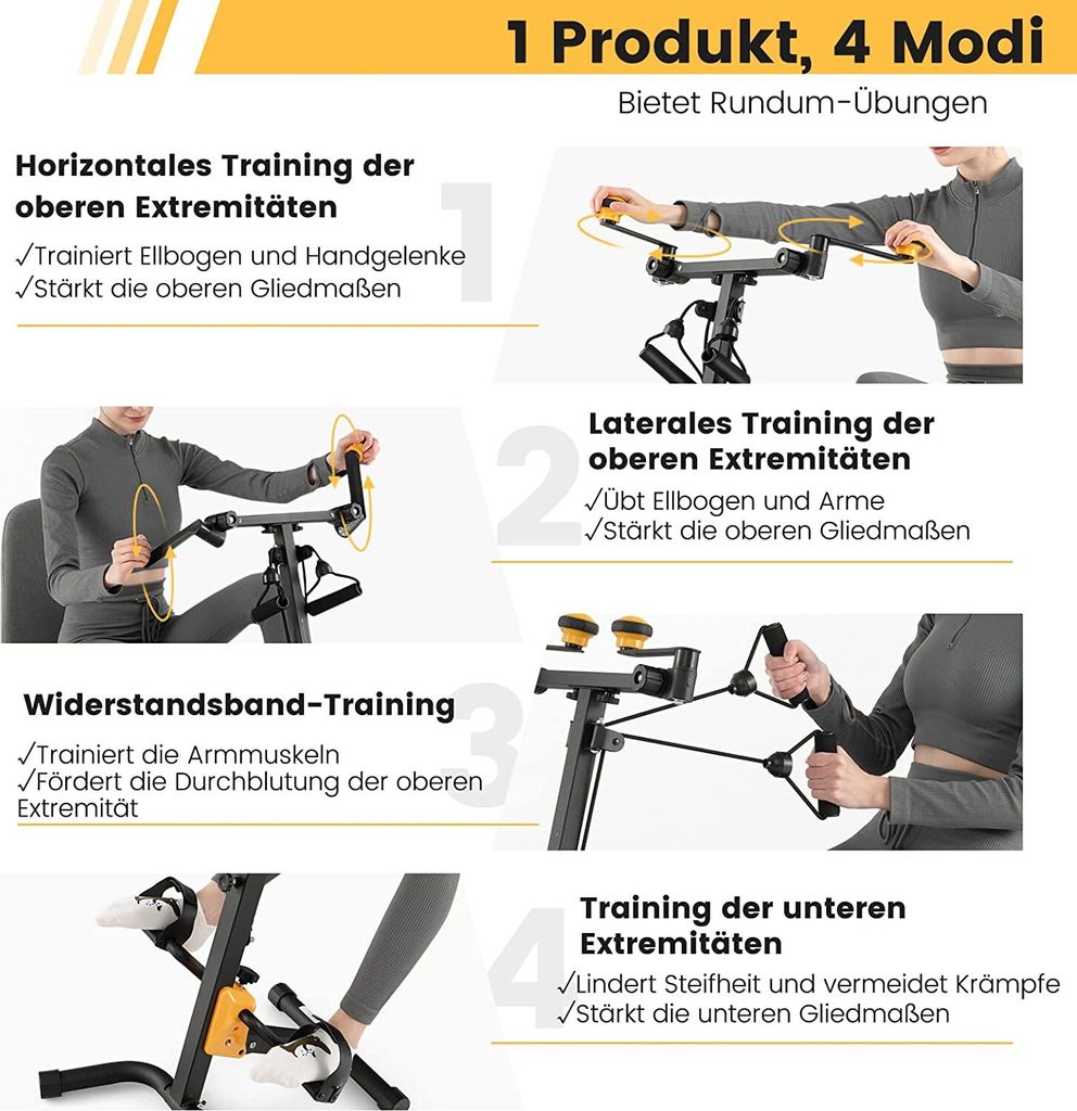 COSTWAY Trenažér rúk a nôh s pedálmi, cvičebný bicykel Mini Obrázok produktu 3