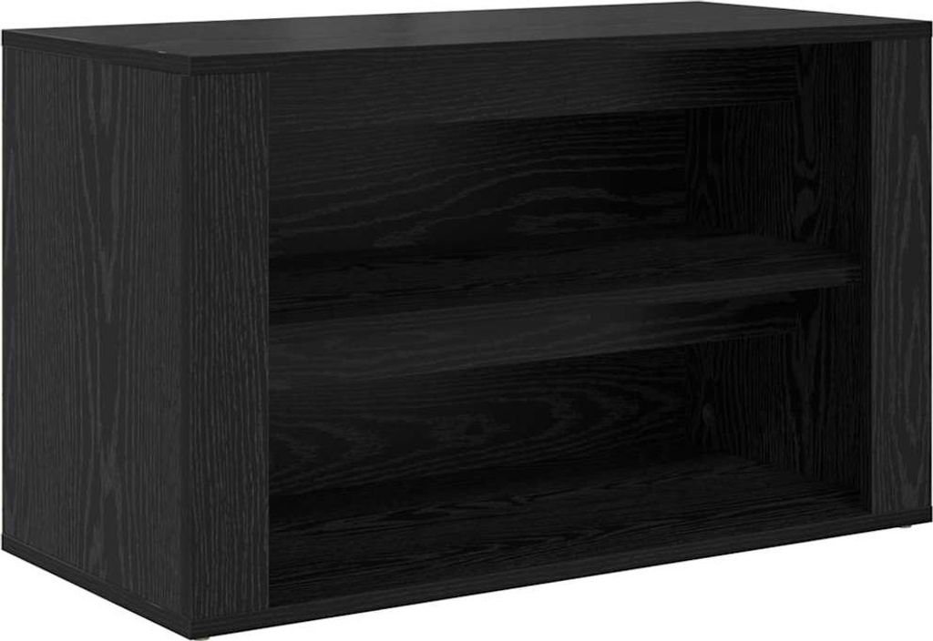 Schuhregal Schwarz Eichen-Optik 75 x 35 x 45 cm Holzwerkstoff