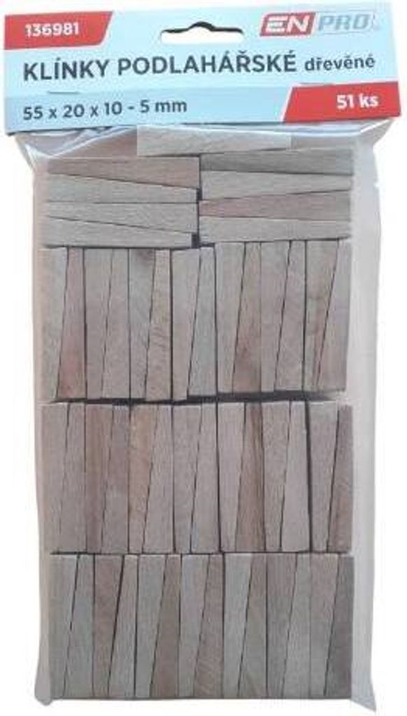 Bodenschlüssel aus Holz, 55 x 20 x 10 - 5 mm, 51 Stück, Produktbild 