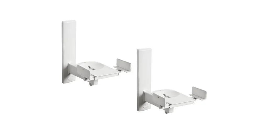Support Mural Enceinte Home Cinéma B-TECH BT77 Blanc Orientable Haute Qualité - 15