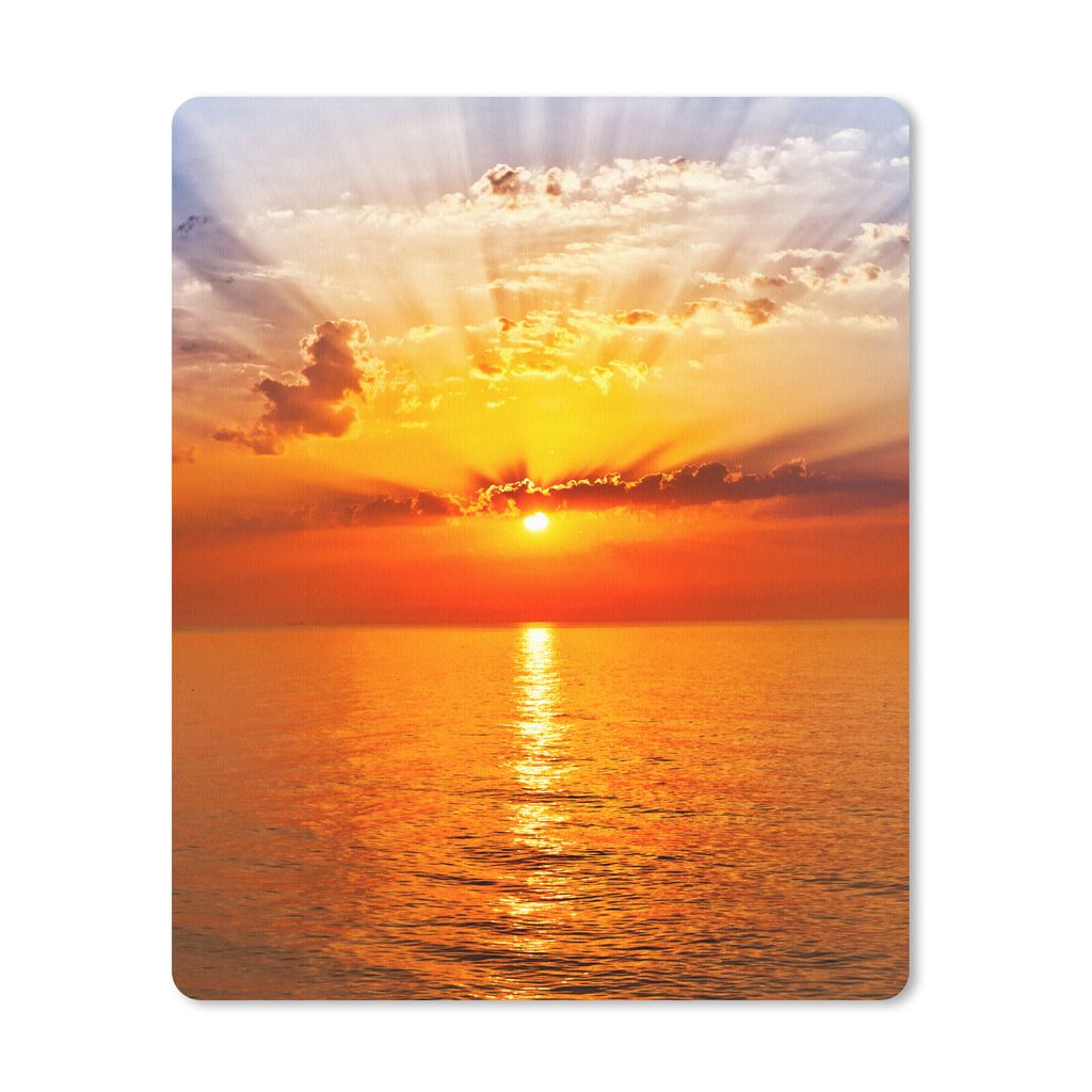 MuchoWow Mauspad Mousepad Sonnenuntergang - Meer - Himmel - Orange - Horizont - Wasser 19x23 cm - Mousepads - Maus Mat - Pad - Mausunterlage - Ma...