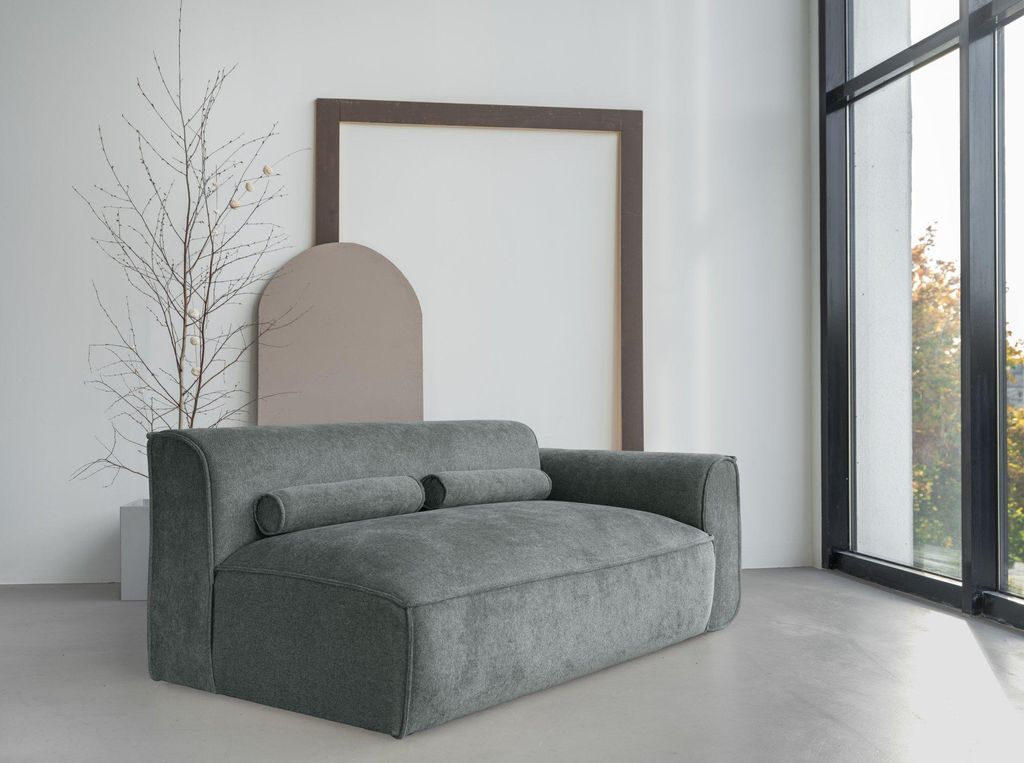 MIUFORM Flex Felix - 2-Sitzer-Sitzelement für Modulsofas Armlehne RECHTS - 172x96cm - Olive - Modulsofa Couch