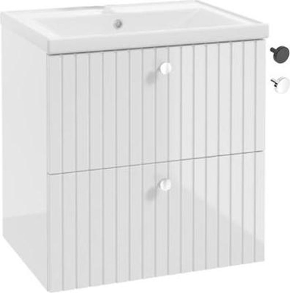 DomoDomo koupelnová skříňka s drážkovaným umyvadlem 60 cm Obrázek produktu 