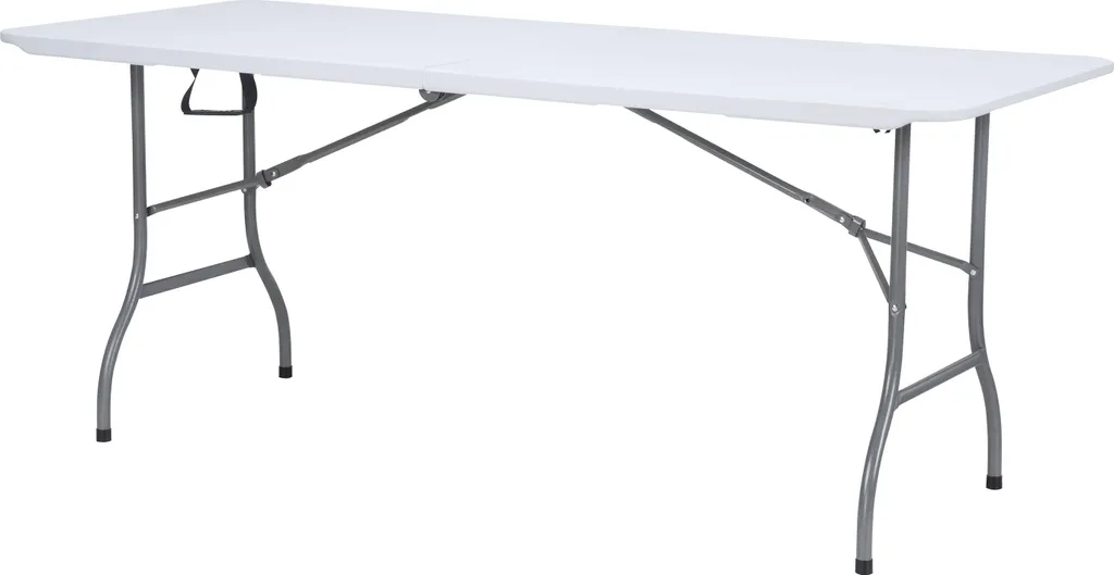AXI Elba Set da birreria pieghevole in bianco, plastica HDPE | Tavolo da picnic / panca da picnic pieghevole | Per il giardino, il balcone o il