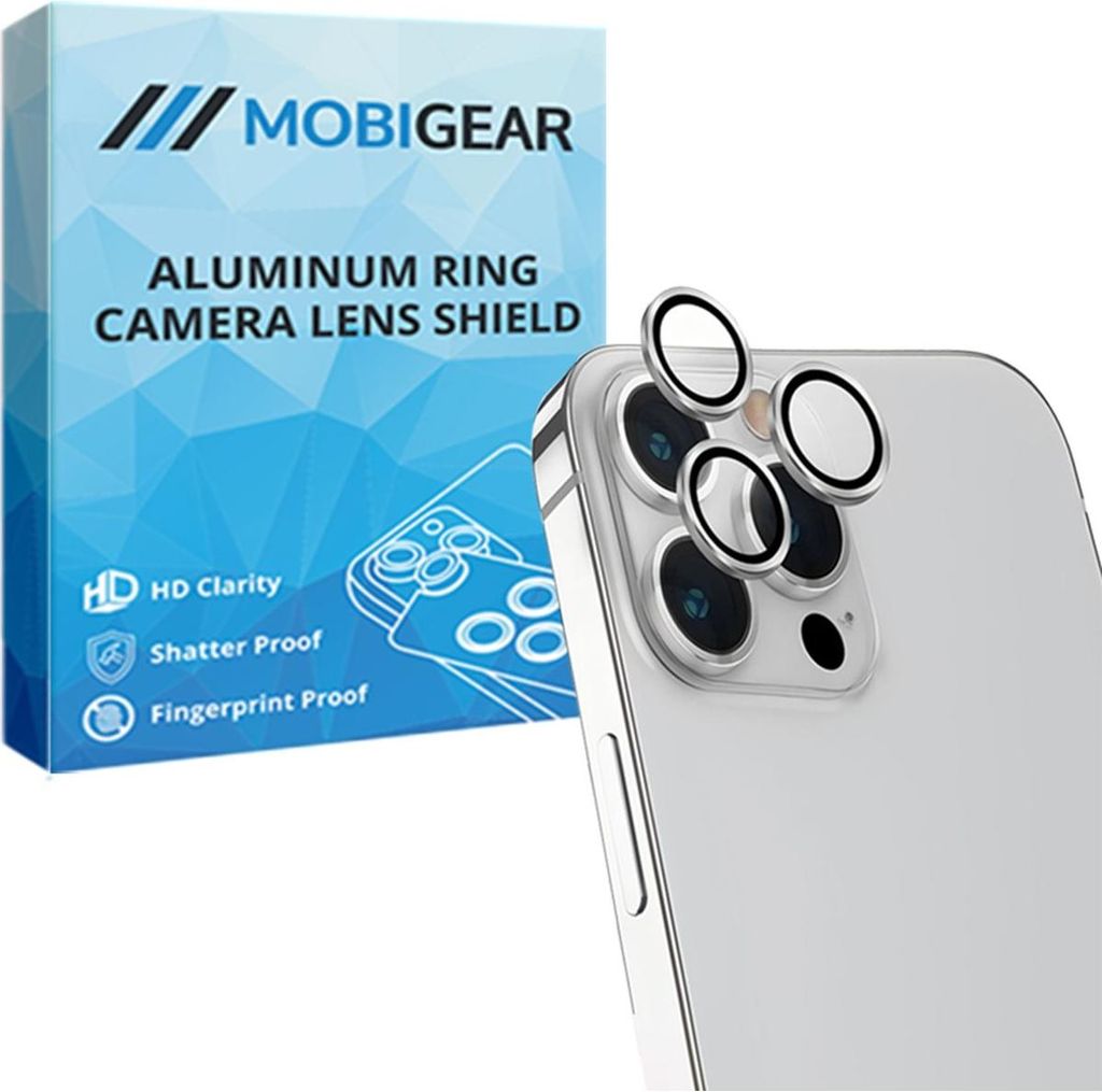Mobigear Single iPhone 13 Pro Max Panzerglas Gehärtetes Glas Kameralinsen Schutz - Hüllenfreundlich - Silber
